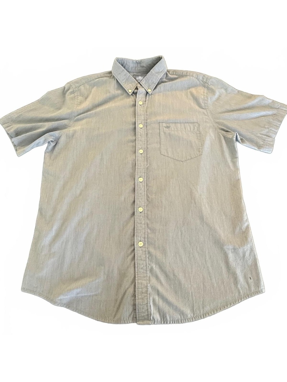 Dockers Men's Large Light Blue Button-Down Short Sleeve Shirt